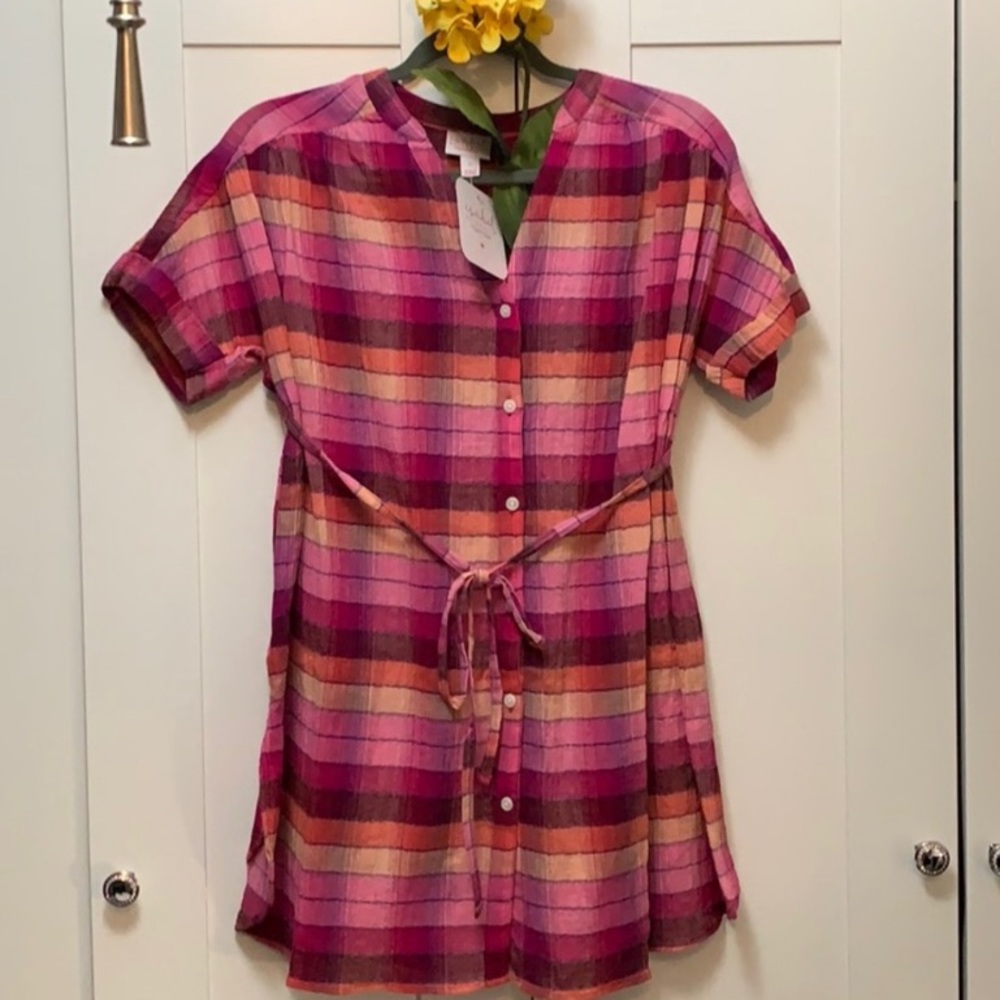 NEW! SM Pink Striped Belted Maternity Top